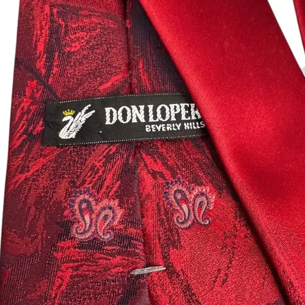 Lot of 4 Paisley Print Tie ROUNDTREE DON LOPER VAN HEUSEN
